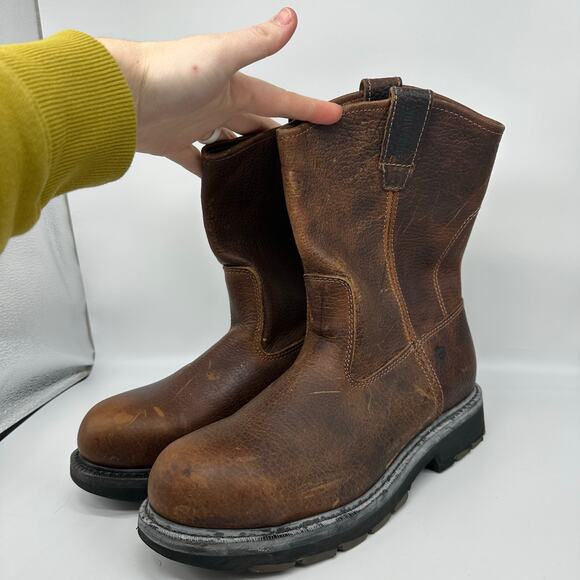 Wolverine Steel Toe Brown Leather Slip Resistant Mens Work Boot Size 11 Wide NWT - Picture 2 of 16
